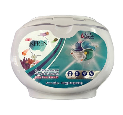 Detergente en cápsulas Keren 4 en 1, 36 cápsulas