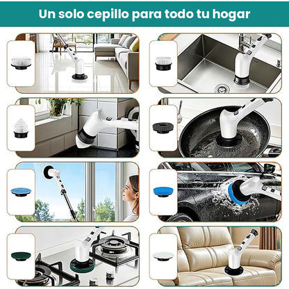 Usos del cepillo eléctrico en baño, cocina, vidrios y auto