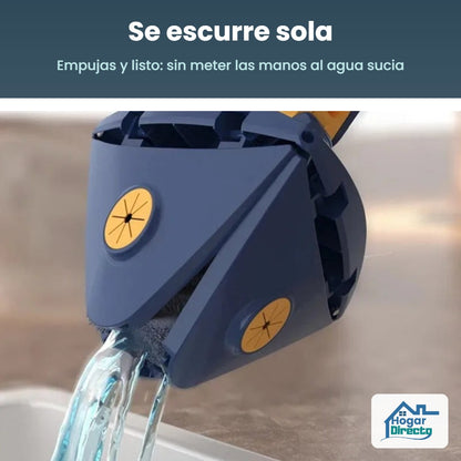La mopa se escurre sola con sistema de empuje
